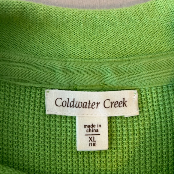 Women's Coldwater Creek Bright Green Long Sleeve Sweater Tee | Size‎ XL - Picture 9 of 10
